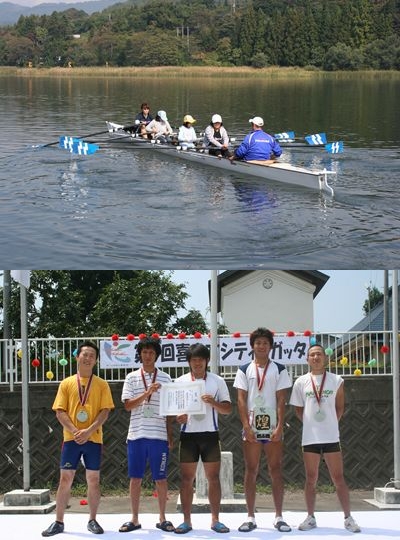 ボート教室の様子、第1回喜多方シティレガッタ アスリート男子の部 優勝