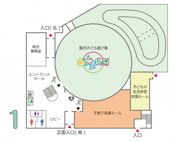 アイデミきたかたフロアマップ1階