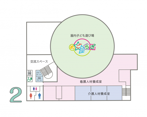 アイデミきたかたフロアマップ2階