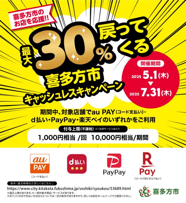 喜多方市キャッシュレスキャンペーン広報イラスト