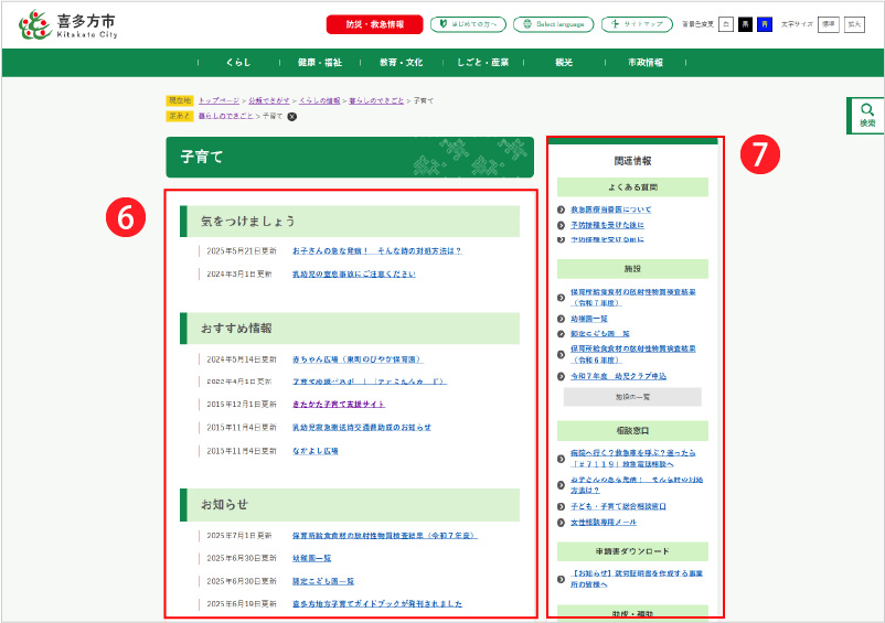 小分類ページの場合